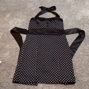 Black and white halter top dress